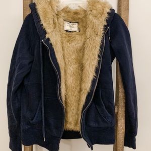 Faux fur hoodie